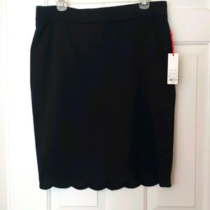Black knit pencil skirt
